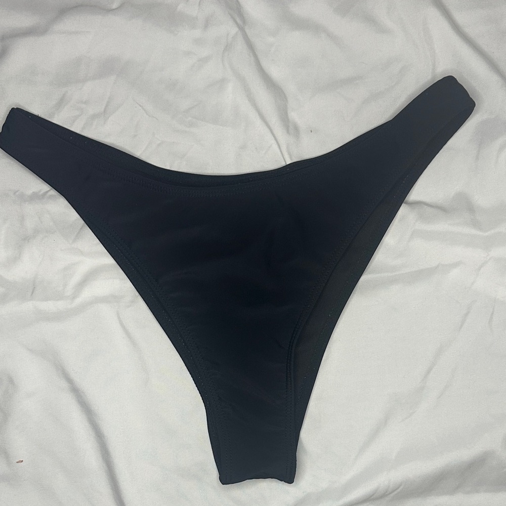 Black Bikini Bottom - Classic High Cut